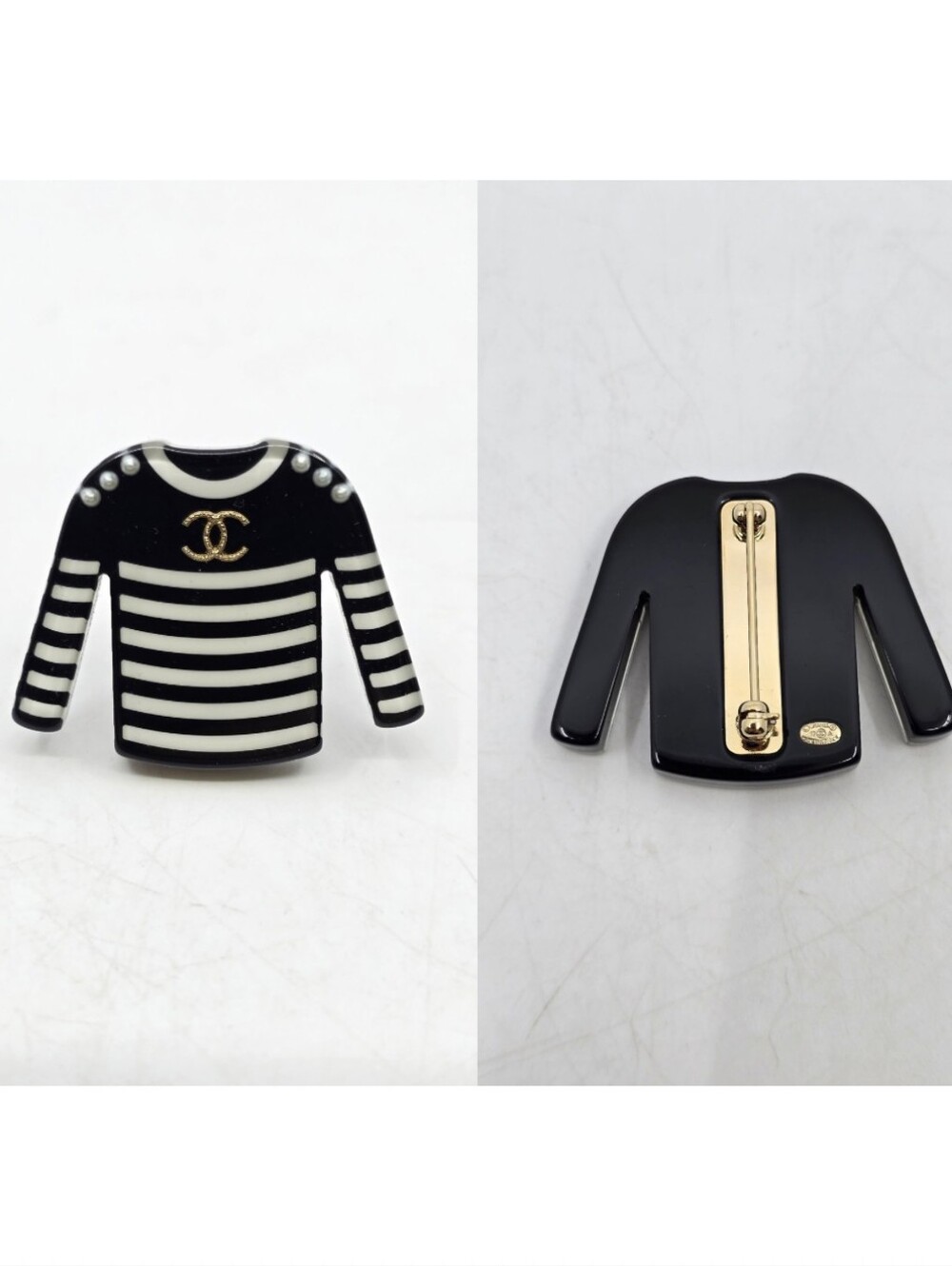 Chanel 18A Striped Shirt Brooch